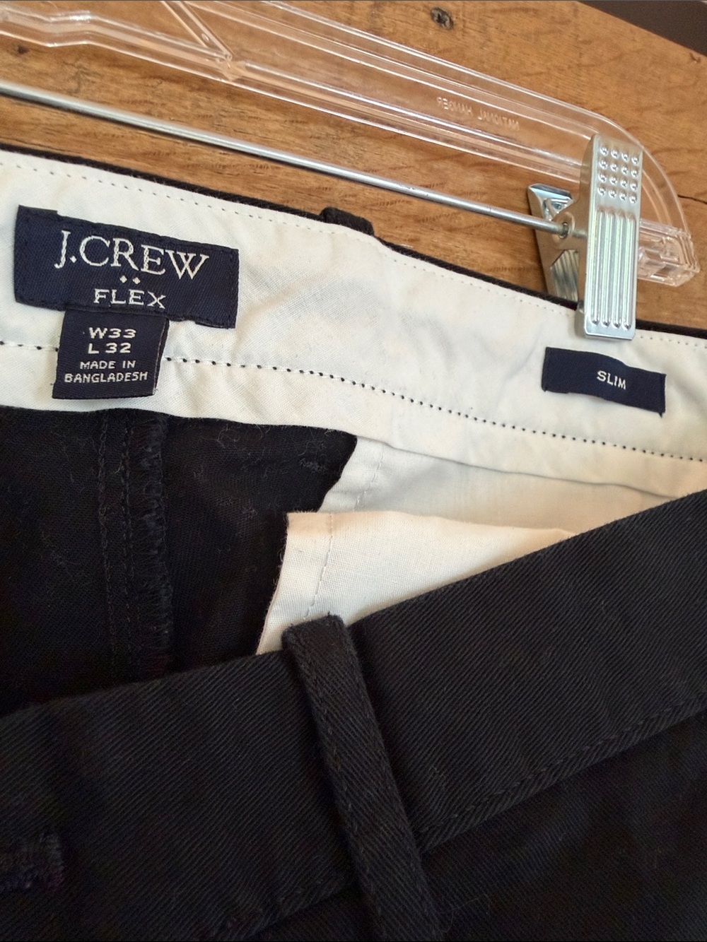 J. Crew Men’s FLEX Slim Fit (W33,L32) Chino Pants in Black - Picture 2 of 7
